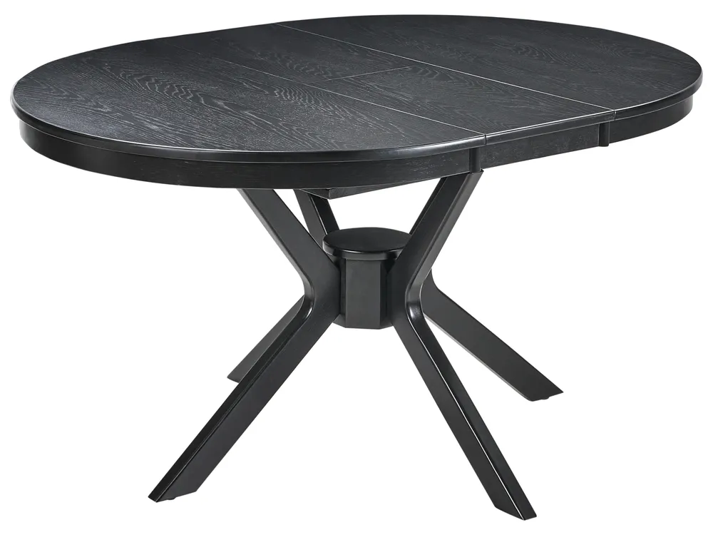 Extending Dining Table TYMIS Black Oak 107/137 cm 107 cm