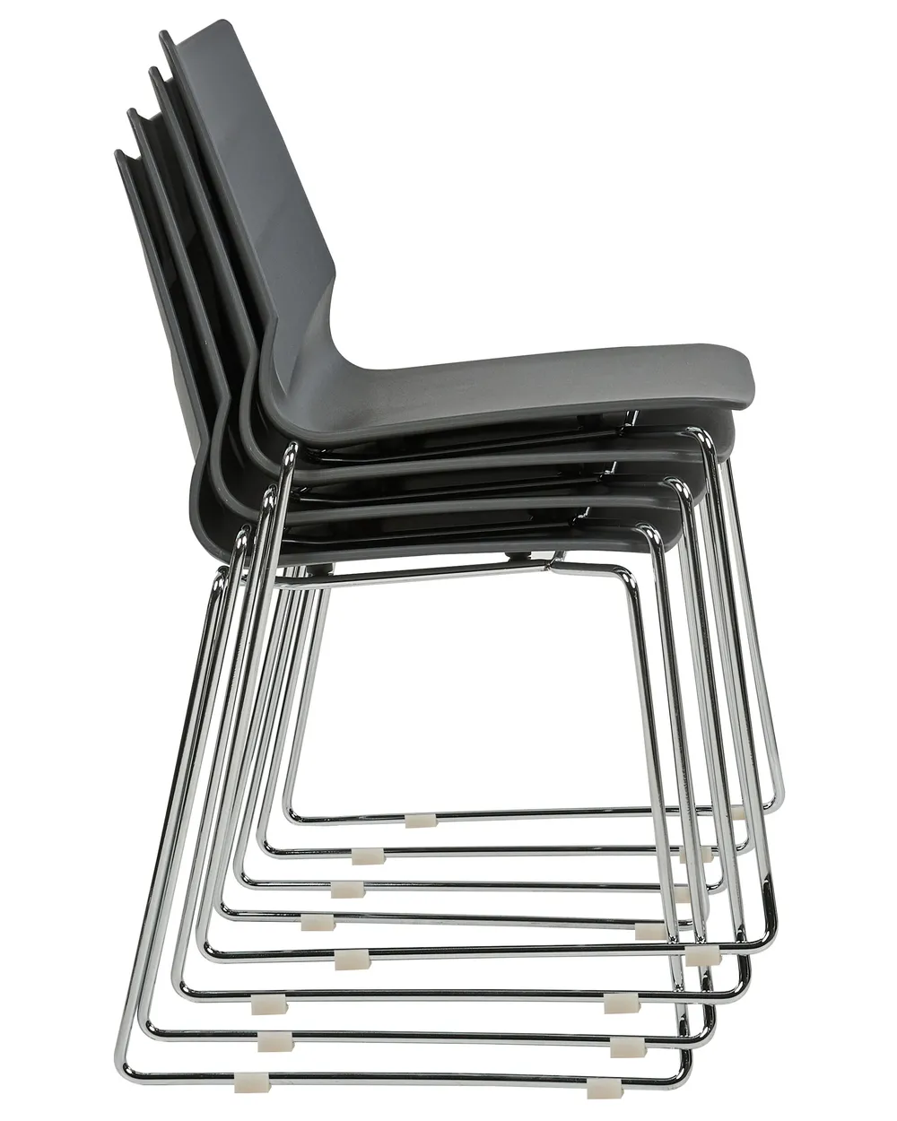 Set of 4 Dining Chairs HARTLEY Dark Grey_873470