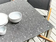 Garden Dining Table COSOLETO 180 cm 90 cm Glass Black_881893