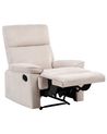 Recliner Chair EVERTON with Footrest Fabric Beige