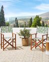 Set of 2 Garden Chairs CINE Acacia Wood Dark Brown