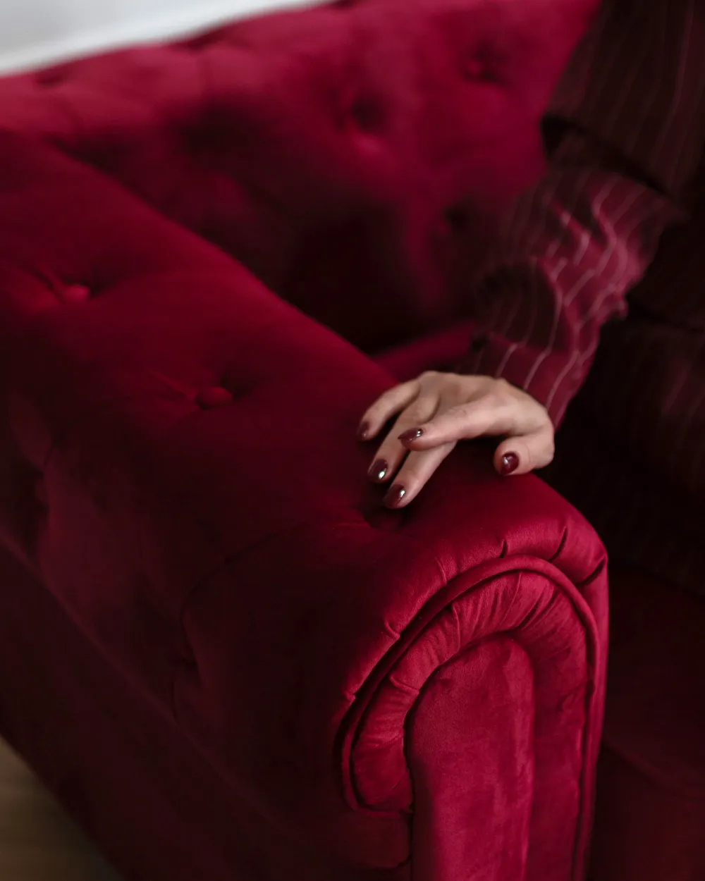 Nojatuoli CHESTERFIELD Sametti Viininpunainen_1182611