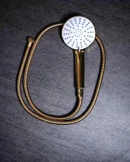 Duschhuvud och slangkit UCHIZA 5 strållägen Guld_993384