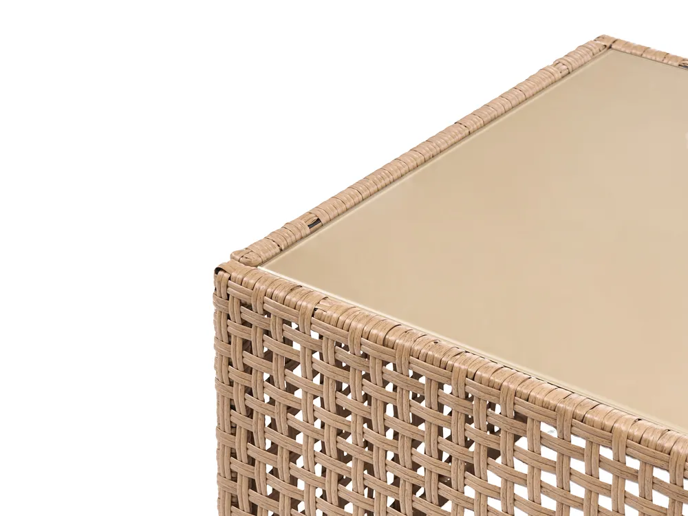 U-Shape Garden Sofa 6 Seater OMEGANA Modular PE Rattan Light Beige_1040522