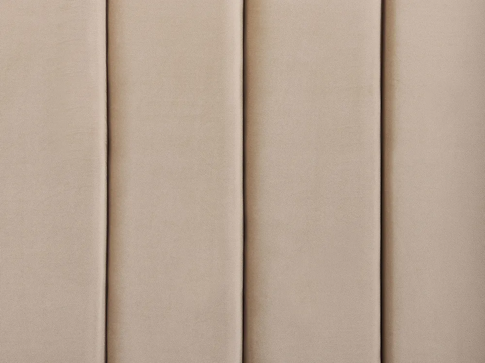 Säng med förvaringsbänk NOYERS Sammet Beige 160 x 200 cm_834524