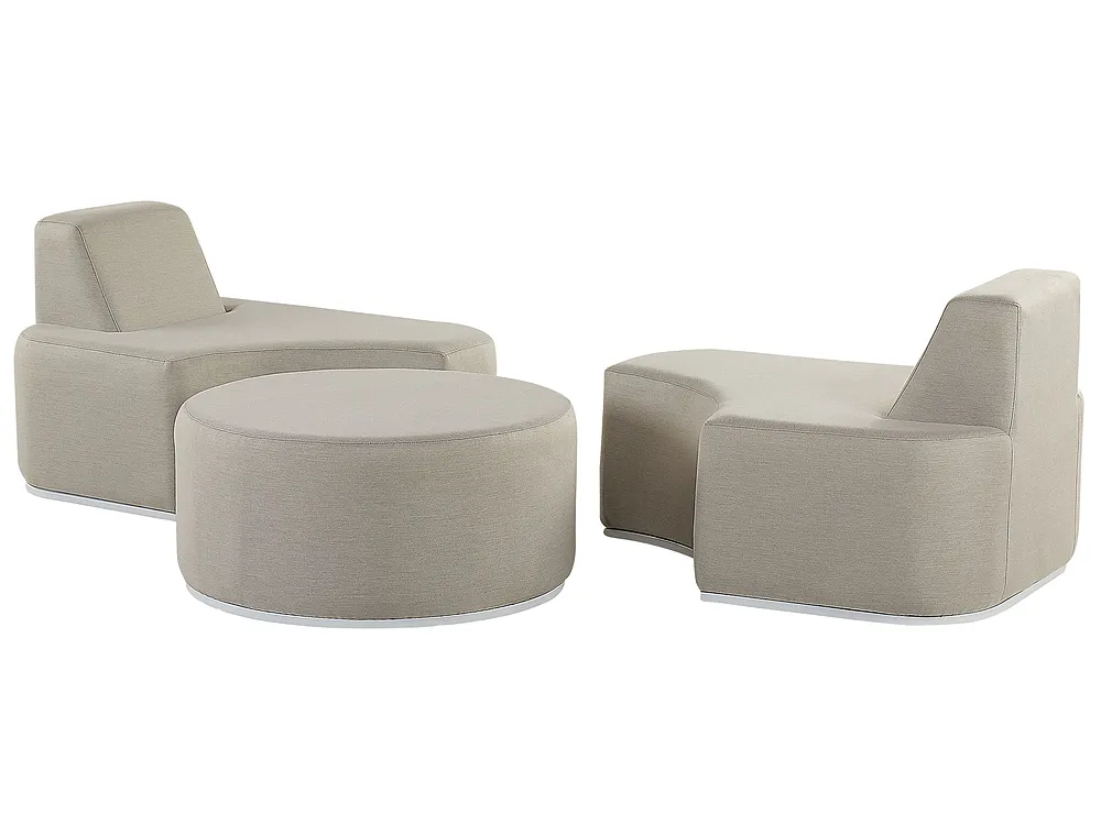 Garden Lounge Set with Table 2 Seater FABRO Modular Light Grey_830449