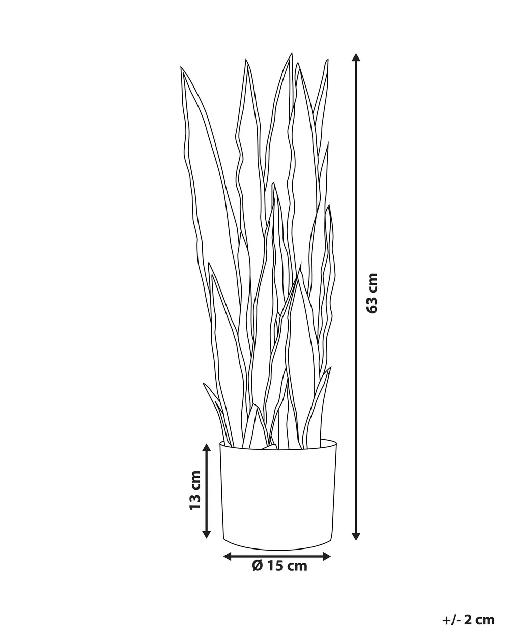 Konstgjord växt SNAKE PLANT 63 cm Grön_774039