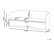 Sofa 3 Seater ROSET Fabric Light Beige_979072