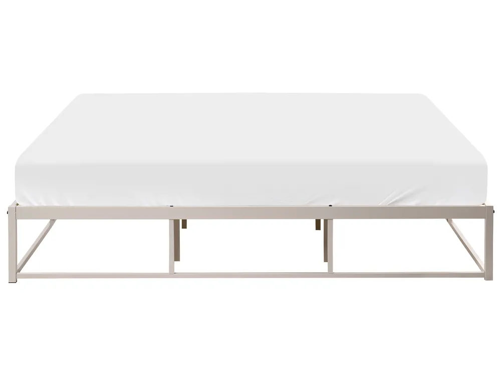 Bed without Headboard Metal VIRY 180 x 200 cm (EU Super King) Light Beige_1073037