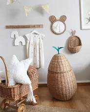 Seinäpeili ASHANTI 30 cm 33 cm Rottinki Luonnonväri_877863