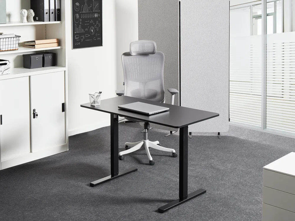 Työpöytä sähkösäädettävä TAVARES 120 cm 60 cm Musta_975777