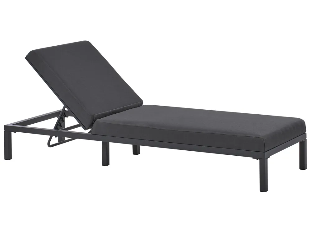 Sun Lounger LARIANO Reclining Metal Graphite Grey