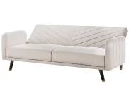 Sofa Bed 3 Seater SENJA Faux Linen Light Beige_958085