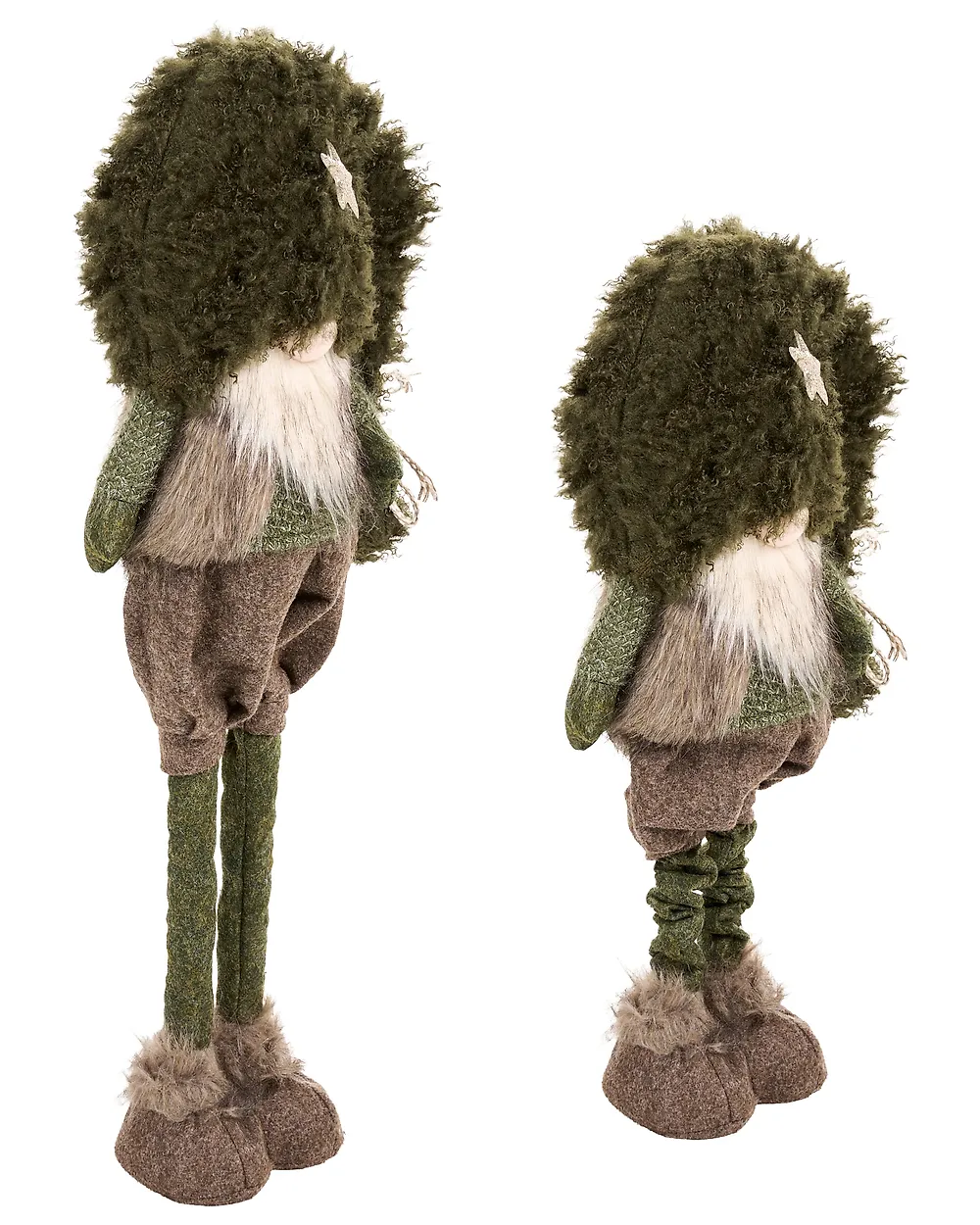 Sett med 2 juledekorasjoner PORRAS 44-57/57-70 cm Nisse Brun/grønn