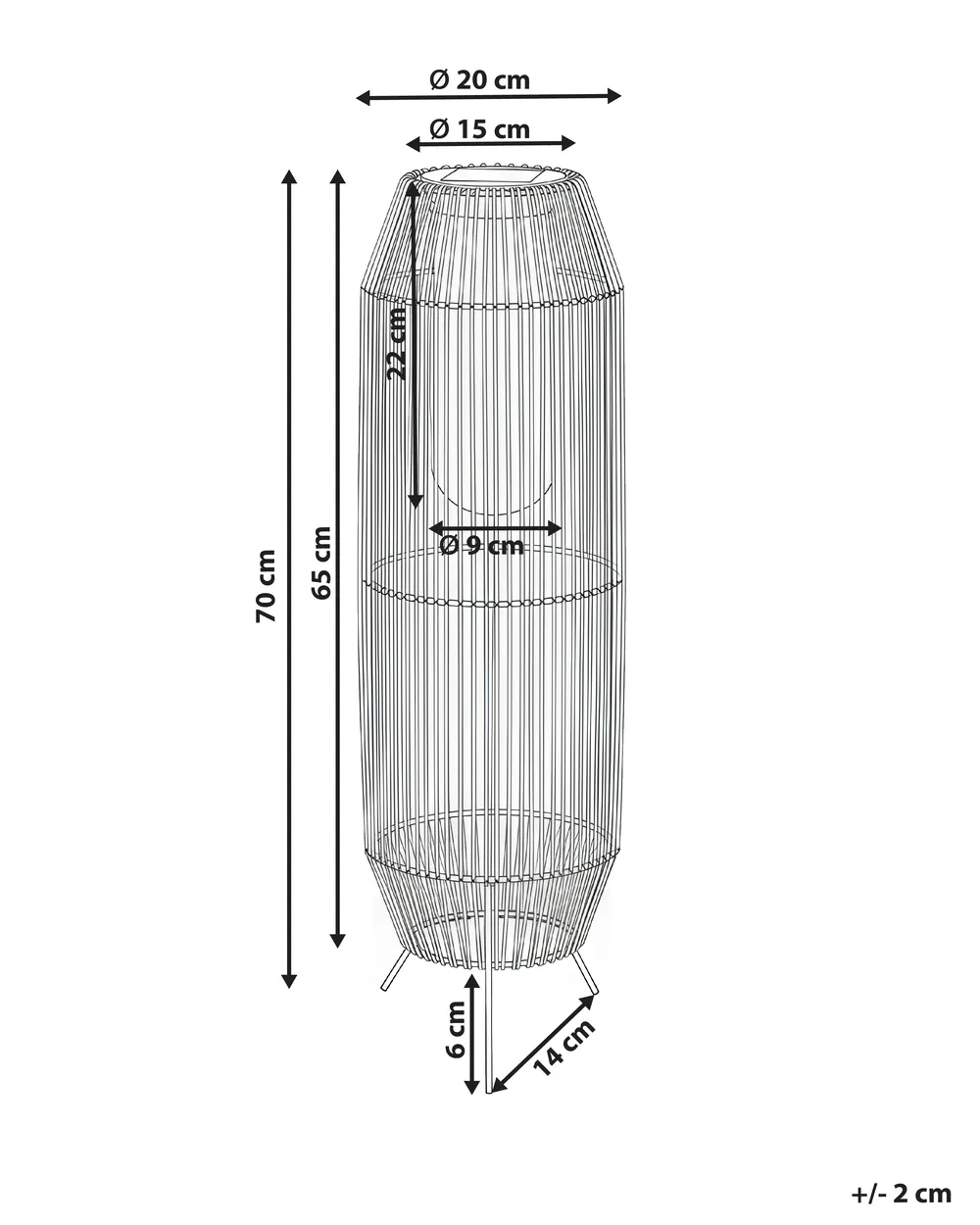 Solar Powered Lantern DONGWE 70 cm Natural_1045327