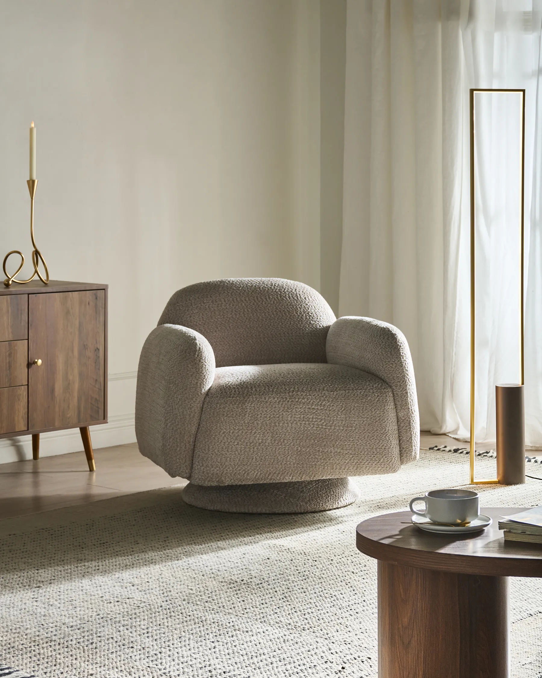 Nojatuoli pyörivä AAPUA Kangas Beige_1019560
