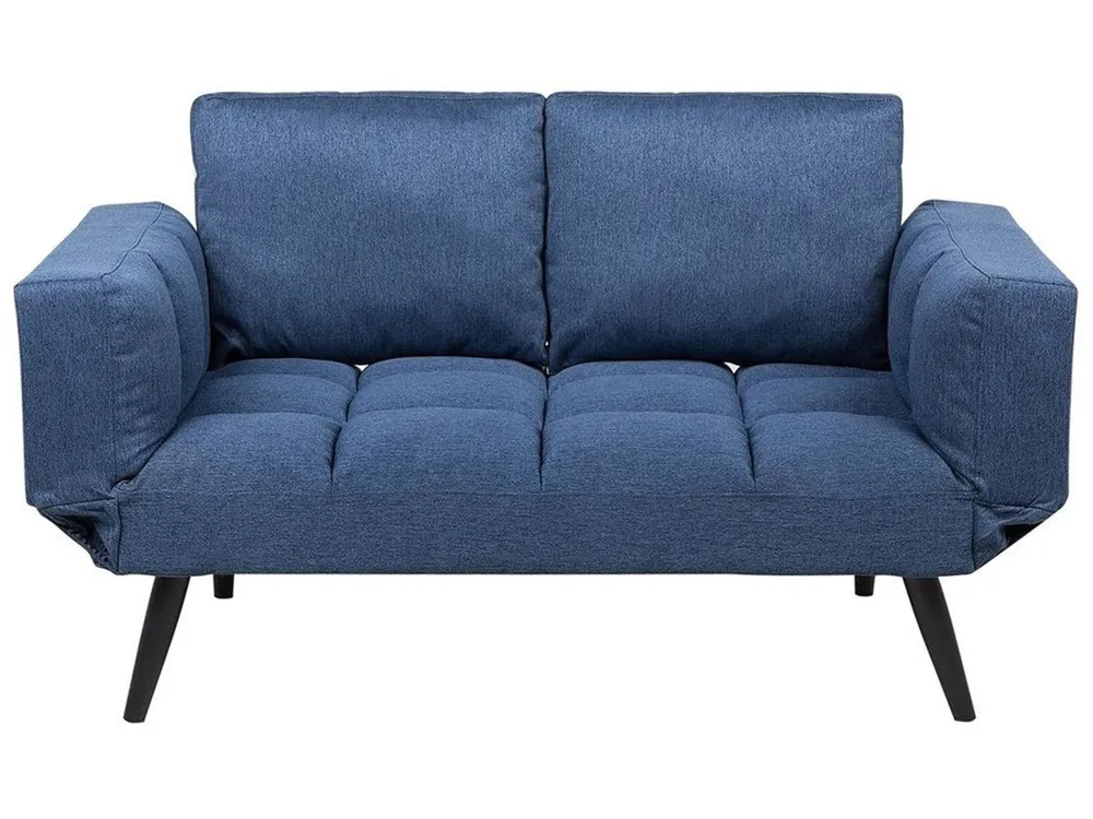 Sofa Bed 2 Seater BREKKE Fabric Navy Blue