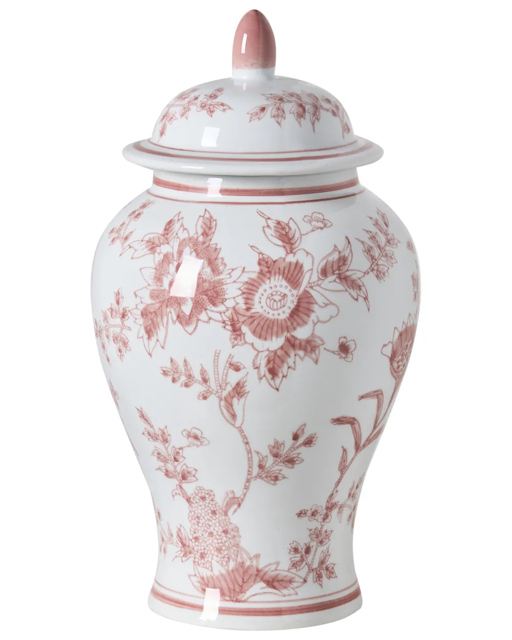 Lidded Vase SEWILLA 38 cm Porcelain Red/ White