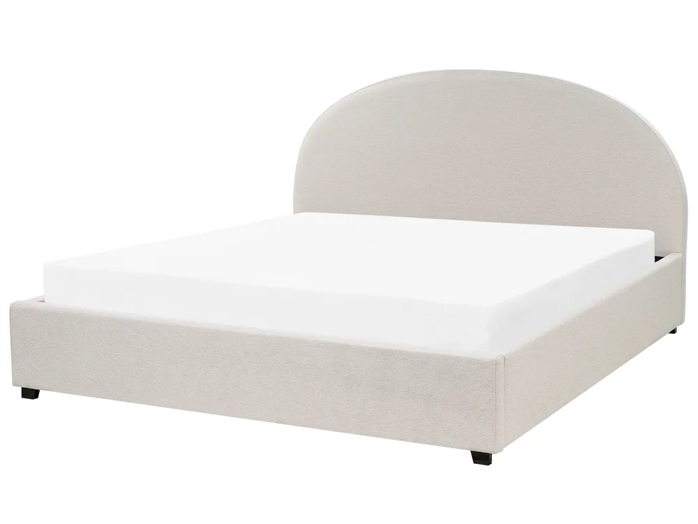 Ottoman Bed VAUCLUSE Fabric Light Beige 180 x 200 cm (EU Super King)_876639
