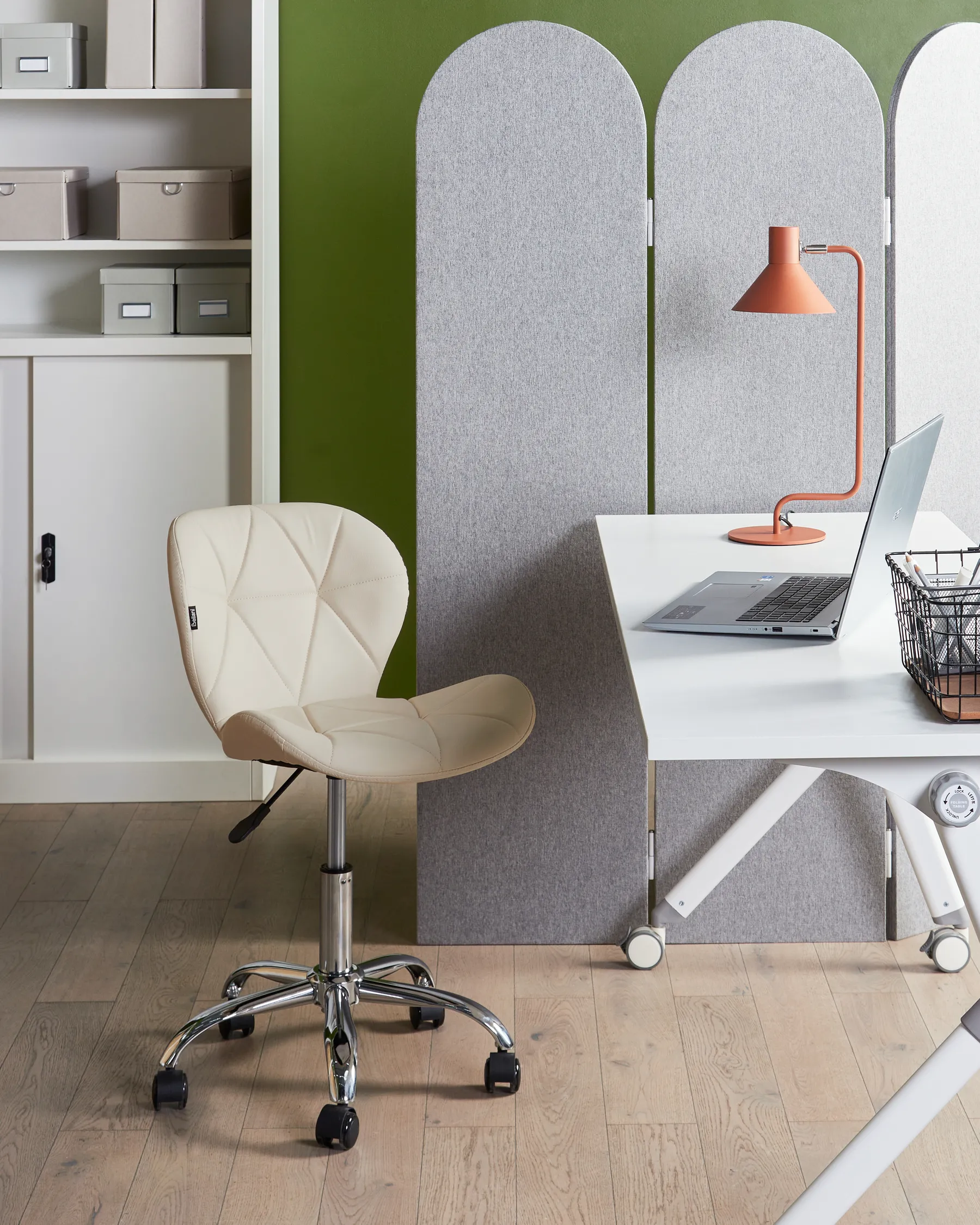 Skrivbordsstol VALETTA Konstläder Beige_932521