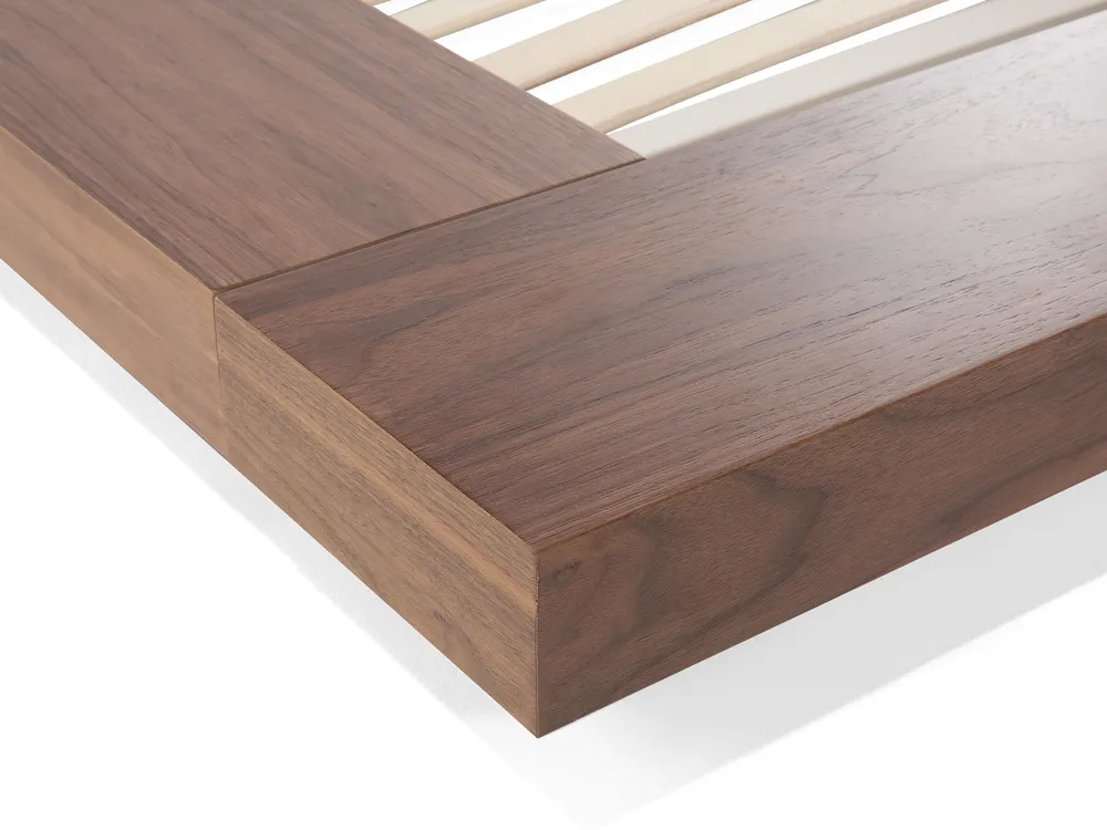 Bed with LED ZEN 180 x 200 cm (EU Super King) Brown Ash Wood_750567