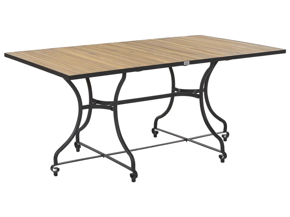Garden Dining Table LASCARI 160 cm 90 cm Acacia Wood Light Brown