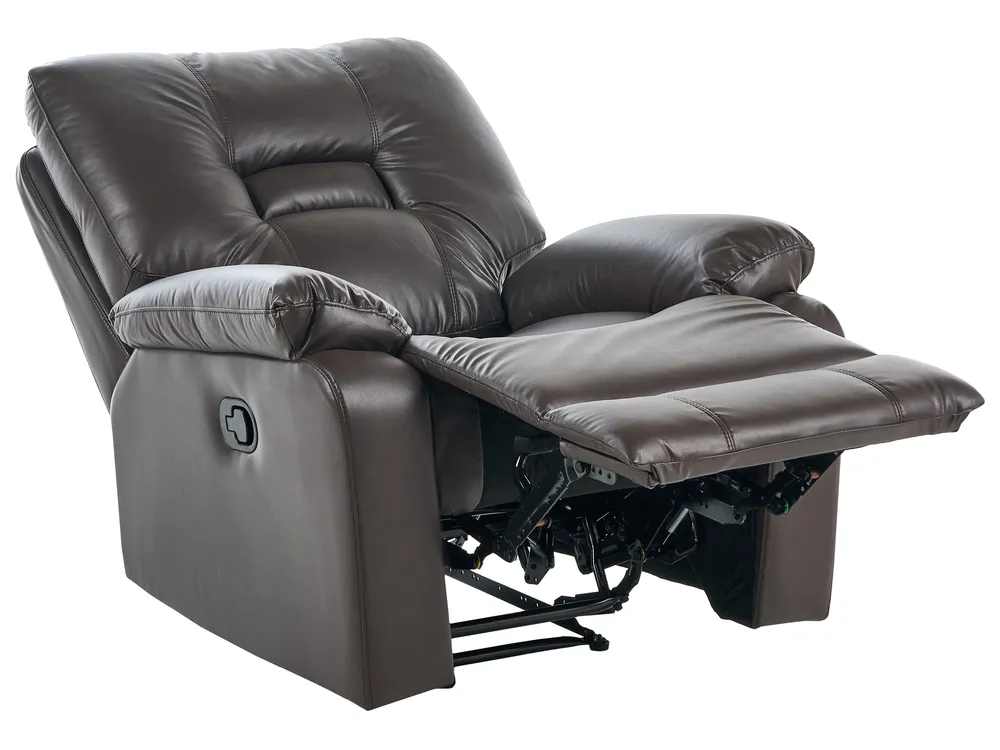 Soffgrupp med manuell reclinerfunktion 6-sits BERGEN Konstläder Brun_681642