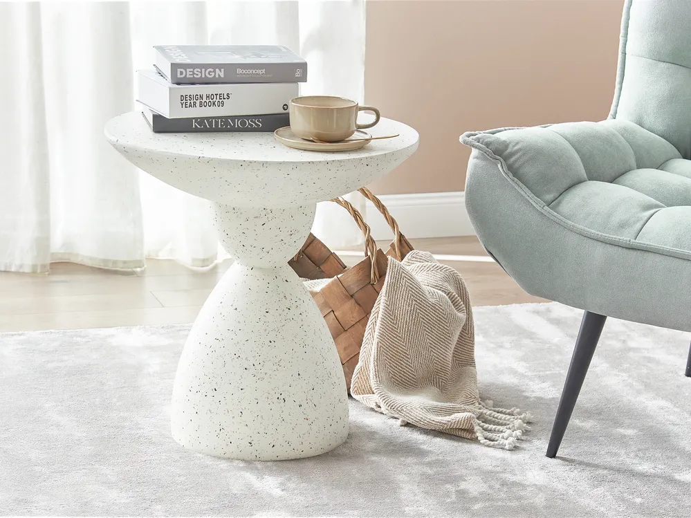 Sidobord CAFFI 50 cm 50 cm Terrazzoeffekt Off-White_873758