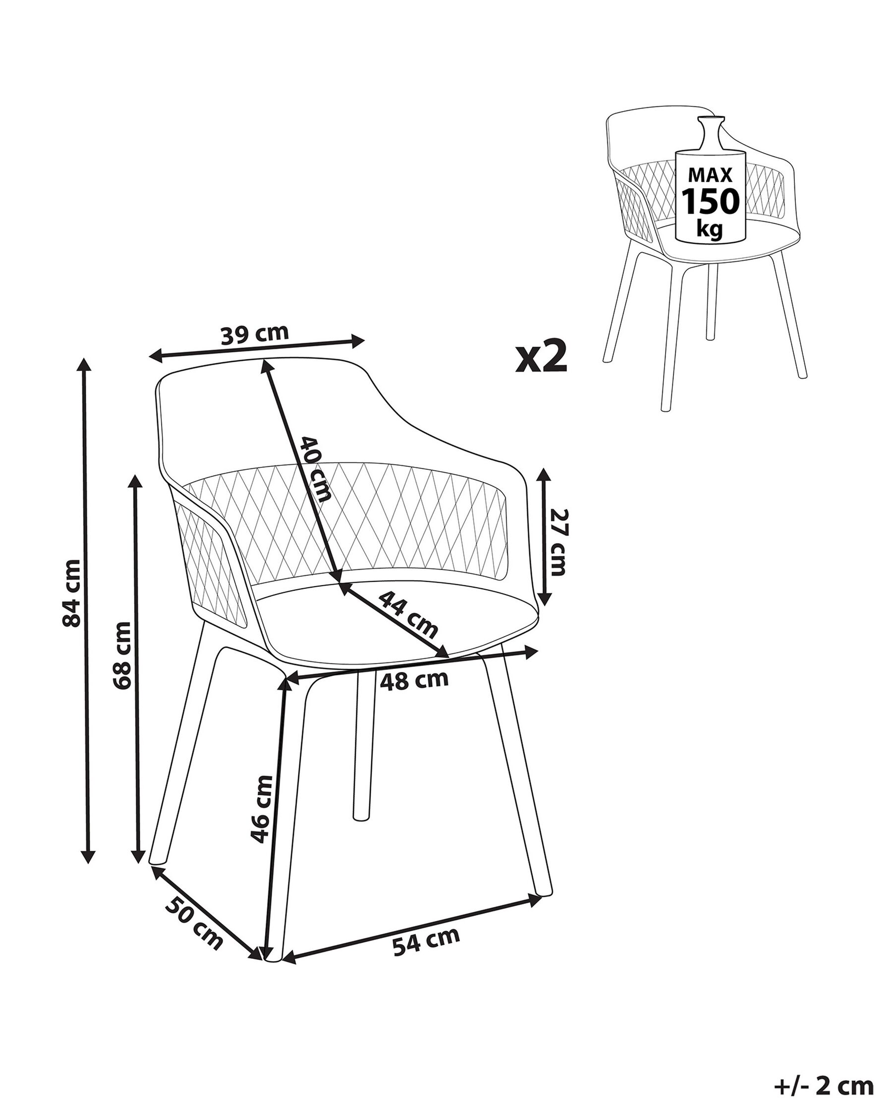 Set of 2 Dining Chairs ALMIRA White_861901