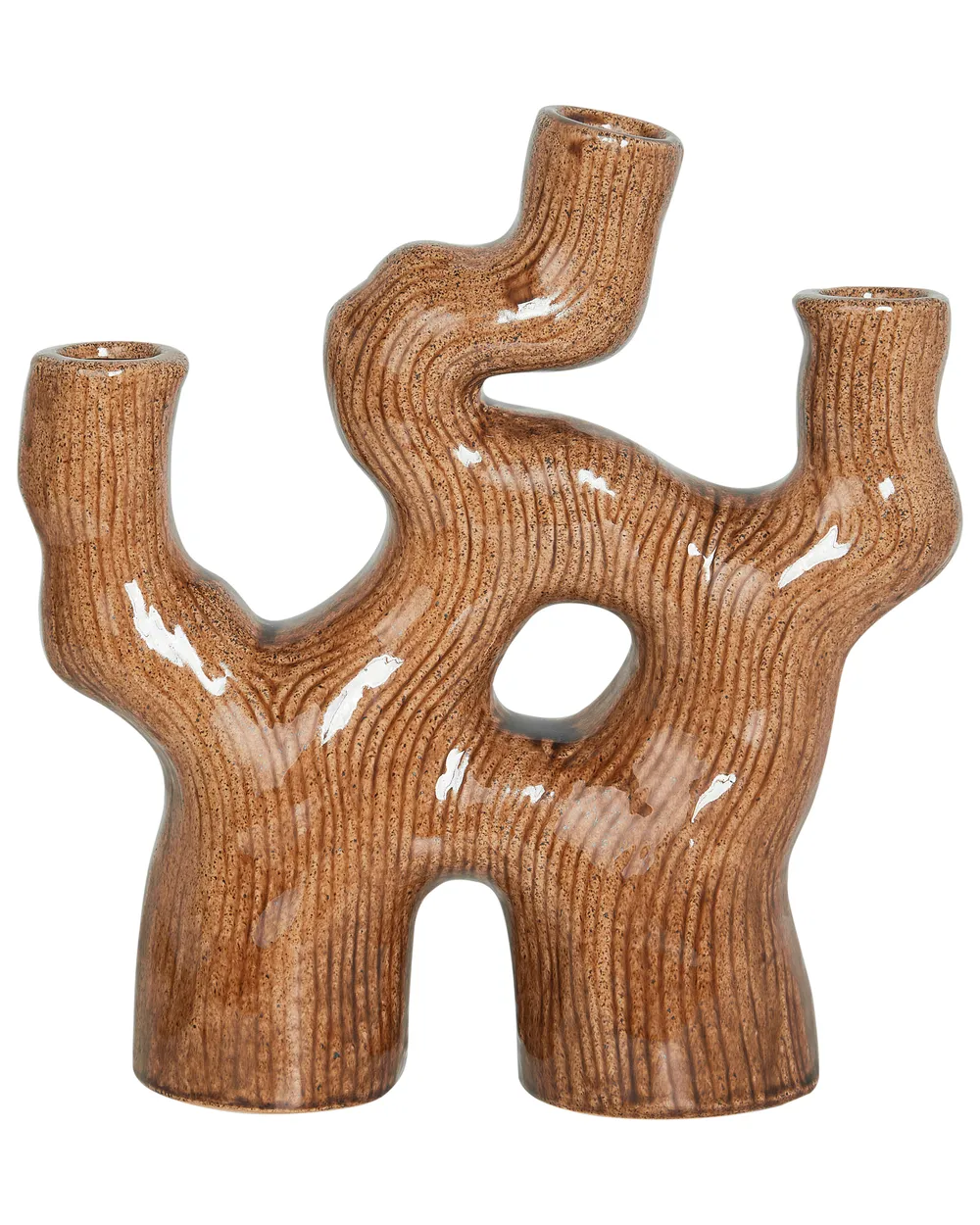 Flower Vase BARBUS 31 cm Stoneware Brown
