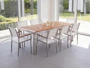 Garden Dining Set 8 Seater GROSSETO Eucalyptus Wood Brown/ White_768549