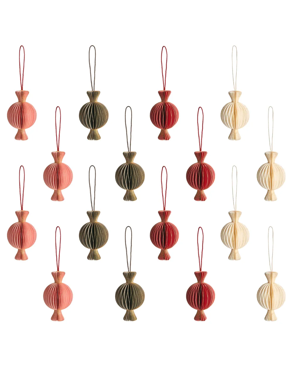Set of 16 Christmas Tree Ornaments RAUMA Paper Multicolour