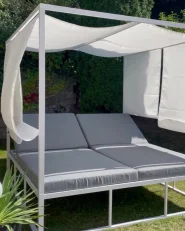 Garden Daybed PALLANZA Metal White_951804