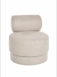 Swivel Armchair KARVIA  Fabric Light Beige_1169256