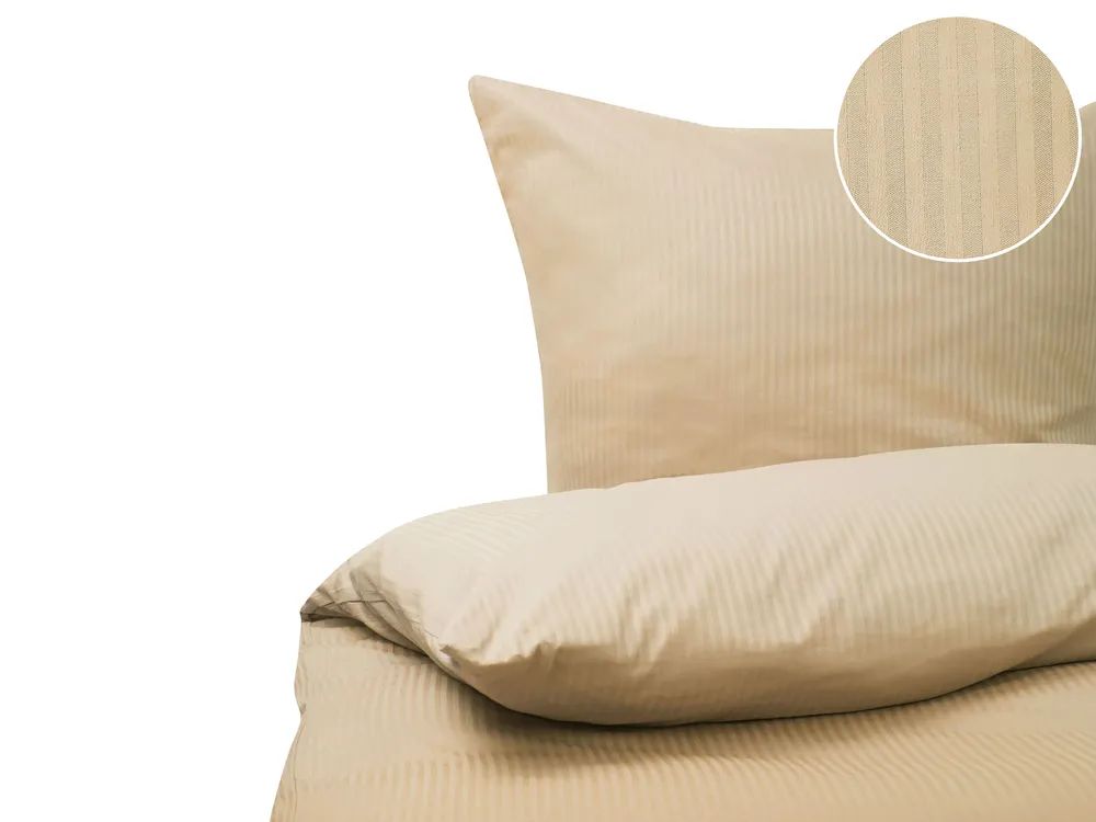 Duvet Cover Set AVONDALE 155 x 220 cm Sateen Cotton Beige