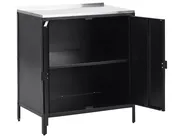 3 Piece Outdoor Kitchen Set with Sink VILAMA Black Metal_872598