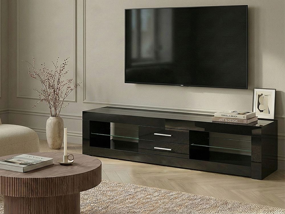 TV Stand with LED ESQUIMALT Black