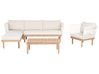 Garden Lounge Set with Table 4 Seater CREMONA Acacia Wood White Right Hand