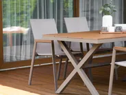 Garden Dining Table TIANO 160 cm 90 cm Metal Taupe_935883