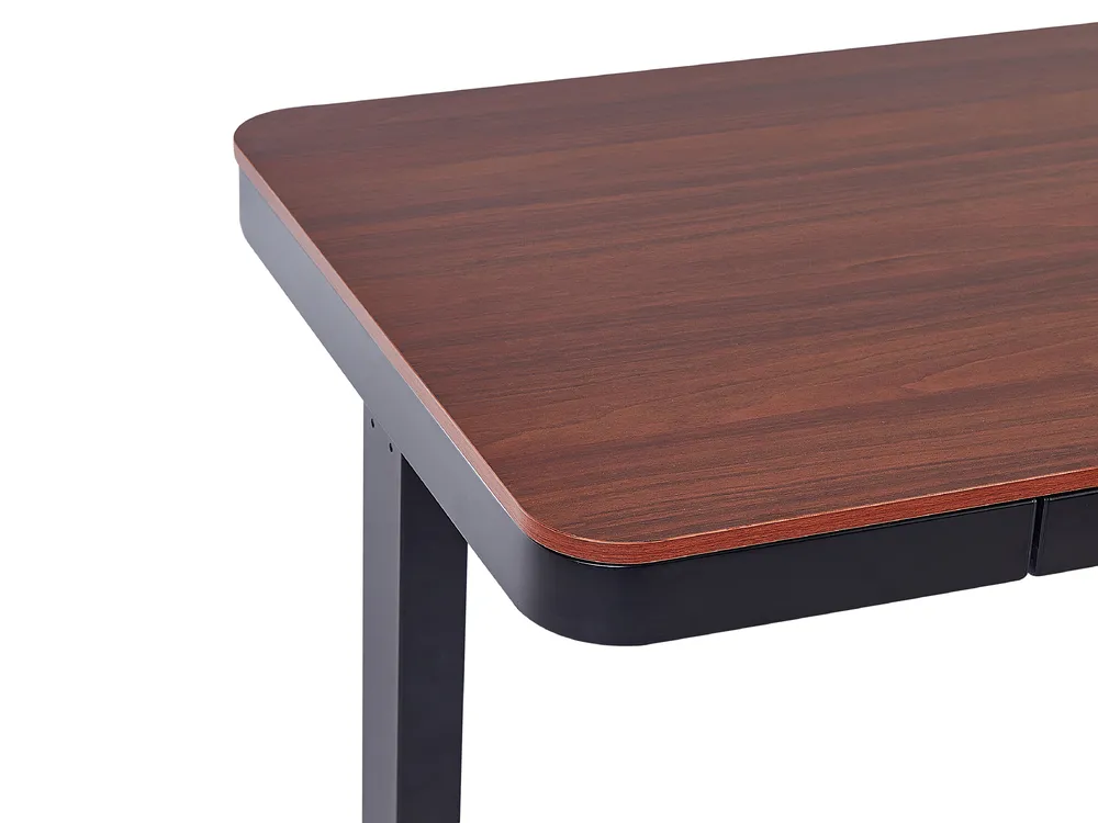 Electric Adjustable Standing Desk KENLY 120 cm 60 cm with USB Port Dark Brown_840245