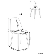 Set of 4 Dining Chairs CRANDALL Fabric Light Grey_999593