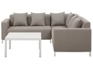 Trädgårdshörnsoffa med bord 5-sits BELIZE Modulär Beige Vänstervänd_761838