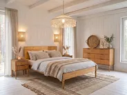 Bed Pine Wood FLAVIGNAC 140 x 200 cm (EU Double) Light Brown_1118341