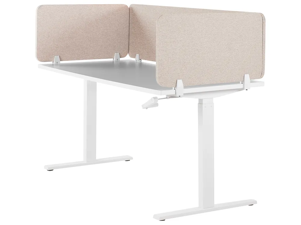 Desk Screen WALLY 160 x 40 cm Beige_853170