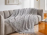 Blanket VELLA Cotton 220 x 240 cm Grey_1183940