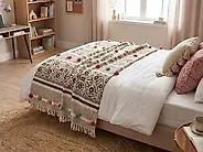Blanket CHINSURAH Cotton 130 x 180 cm Brown_1178296