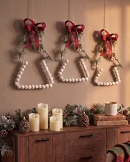 Set med 3 juldekorationer LED KYVESI 20/25/30 cm Julgran Vit_1027958
