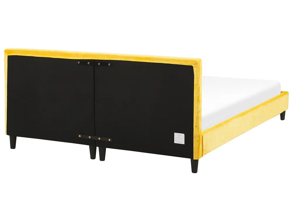 Bed Frame Cover Velvet FITOU 180 x 200 cm Yellow_777155