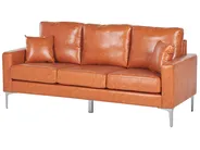 Soffa 3-sits GAVLE Konstläder Guldbrun_729853