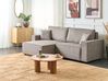 Corner Sofa Bed 3 Seater KARILA with Storage Fabric Taupe Right Hand